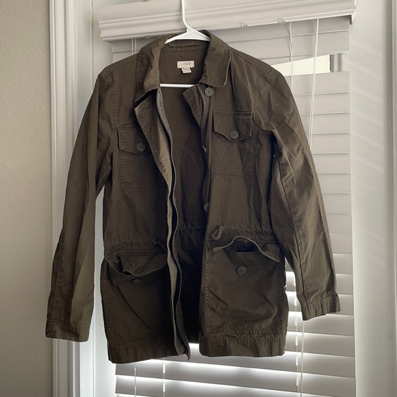 XS JCrew Green Military Jacket - Picture 1 of 2